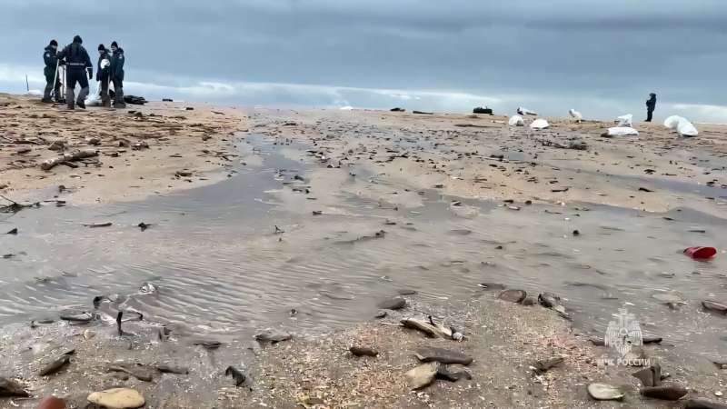 Russia's emergencies ministries has been organising beach clean-ups since last month