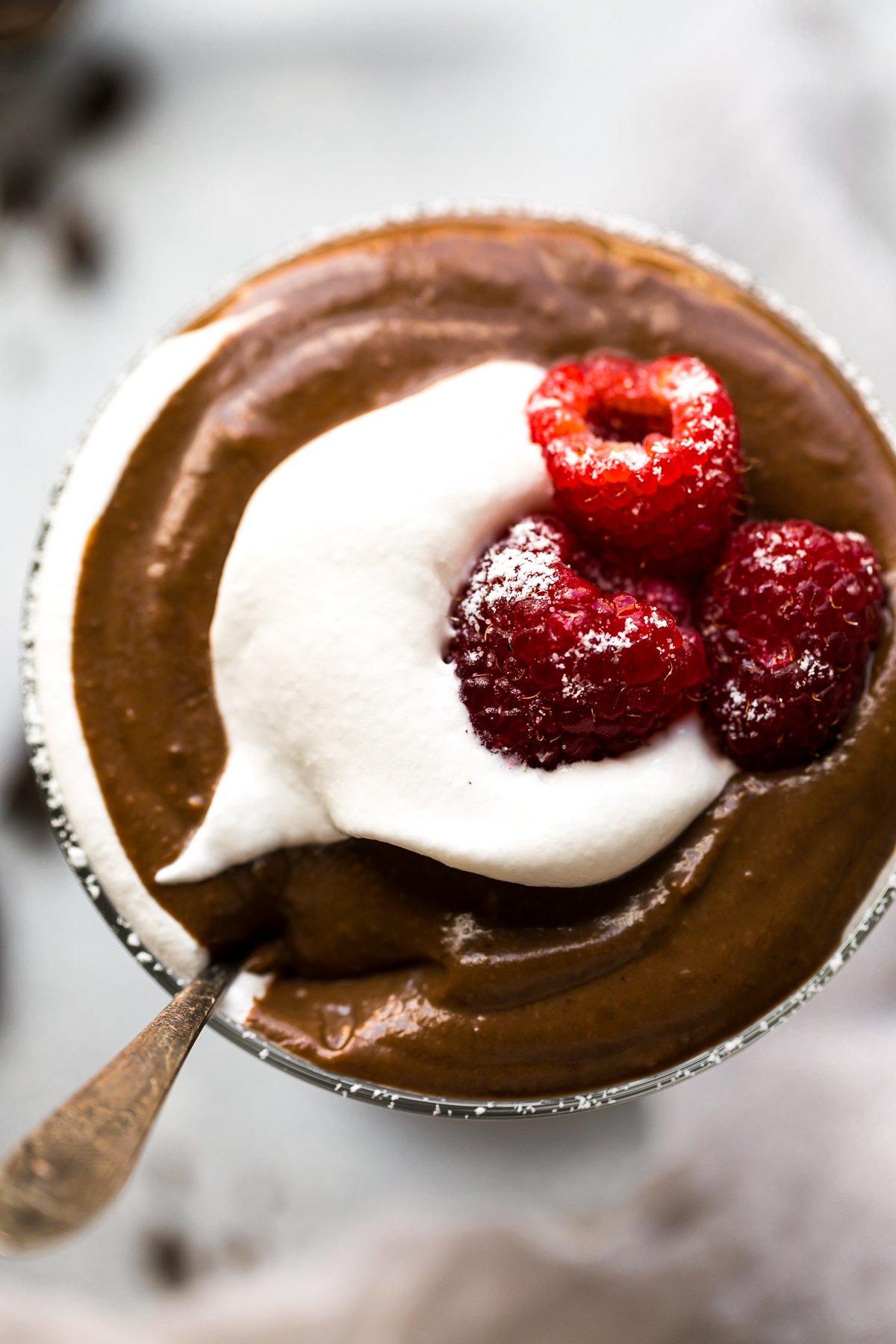 Chocolate Parfait with rasberries