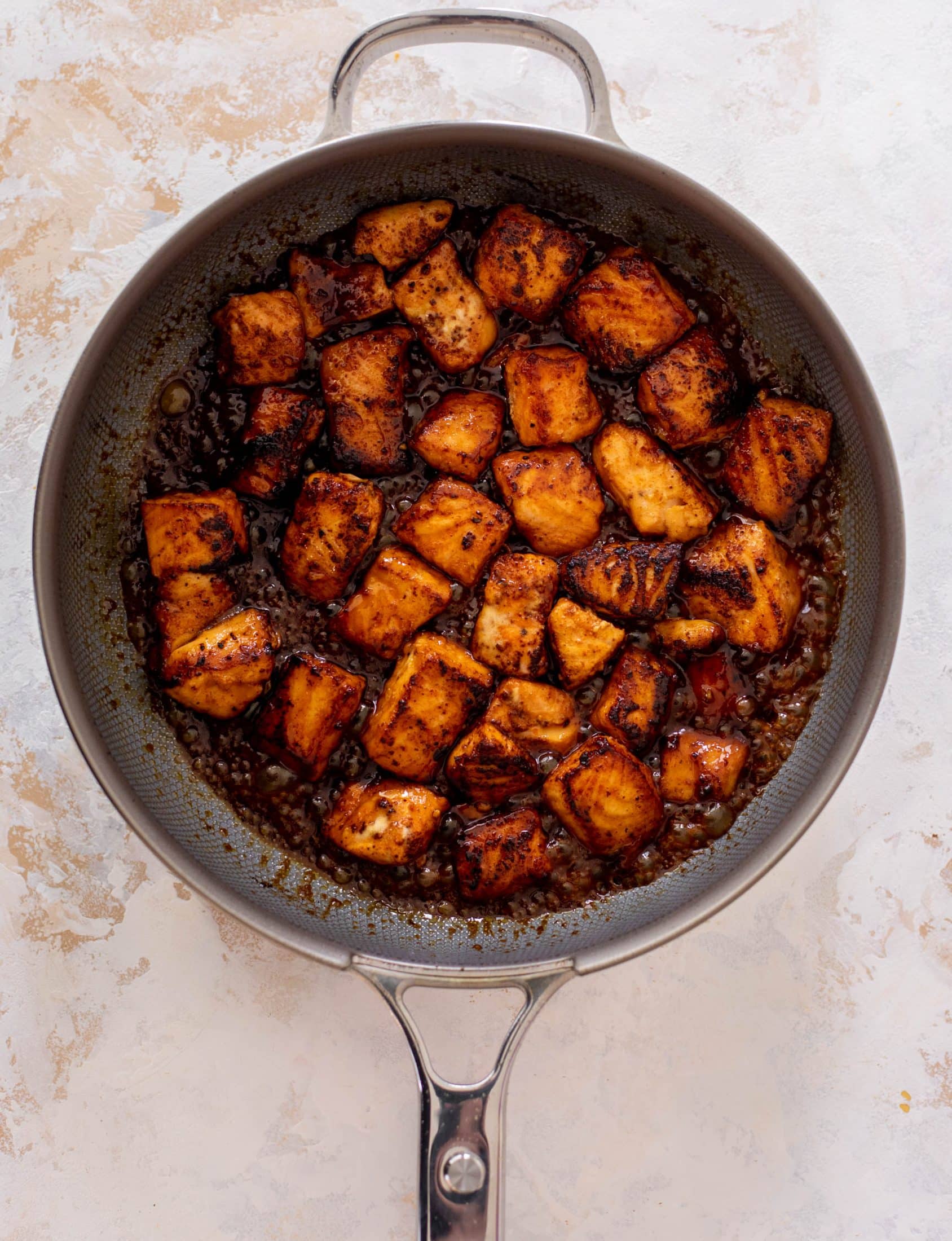 maple chipotle salmon bites