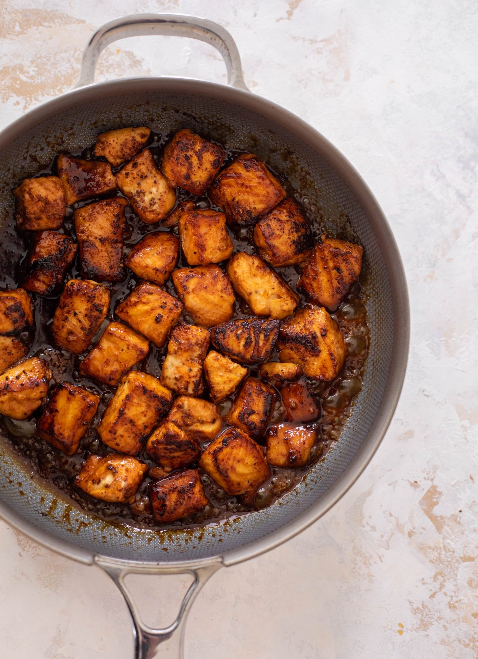 maple chipotle salmon bites