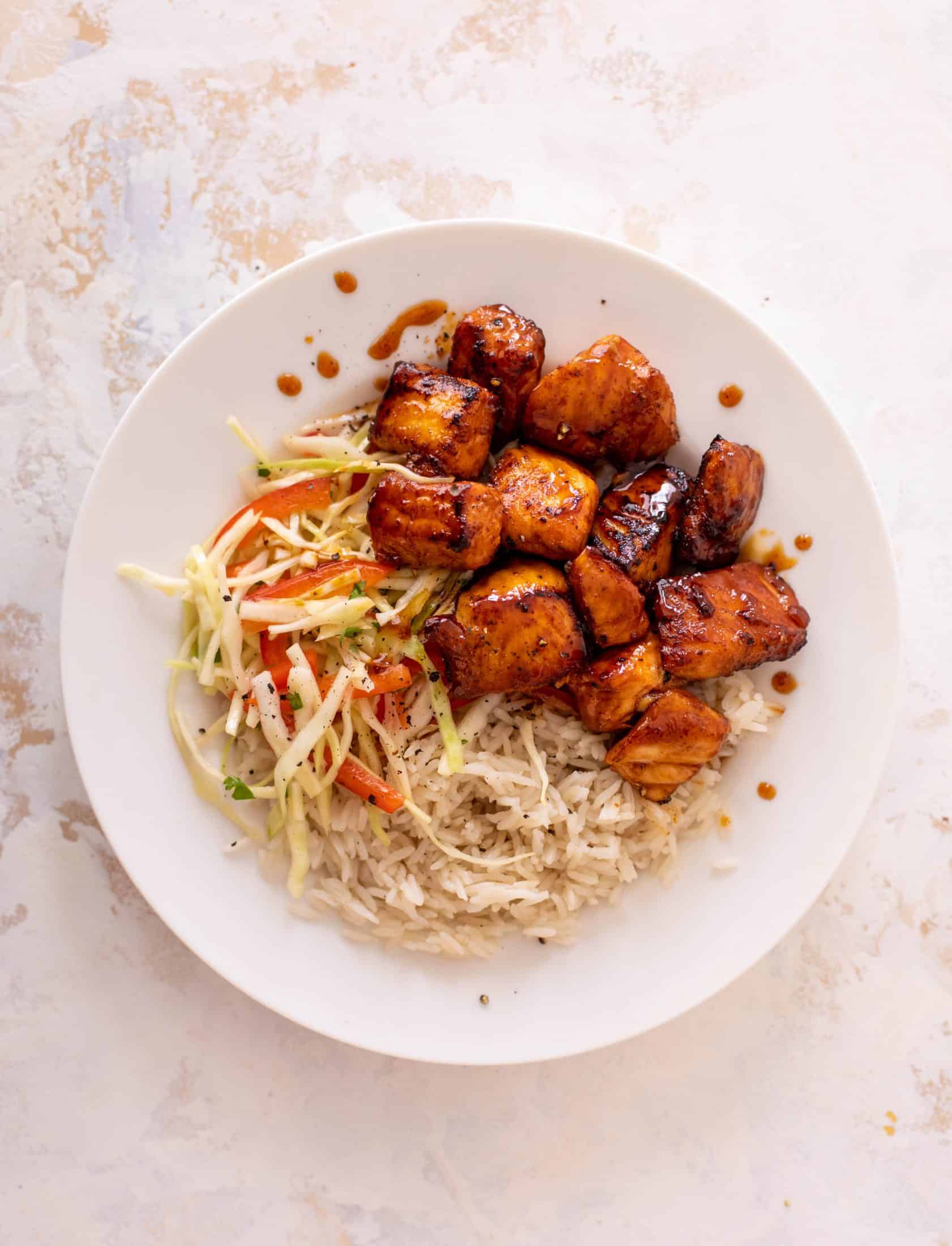 maple chipotle salmon bites