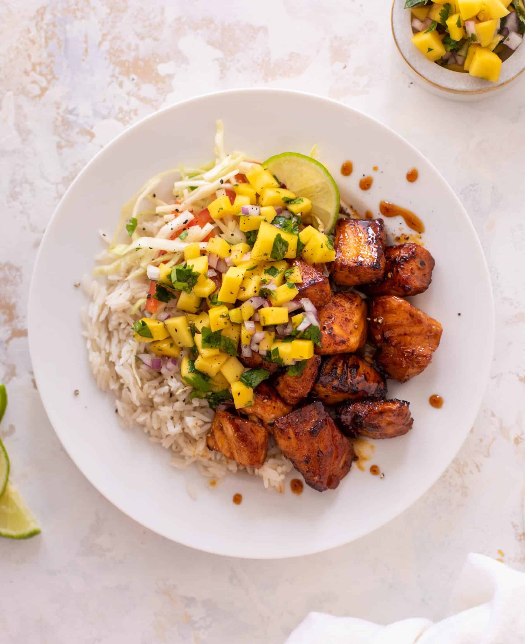 maple chipotle salmon bites