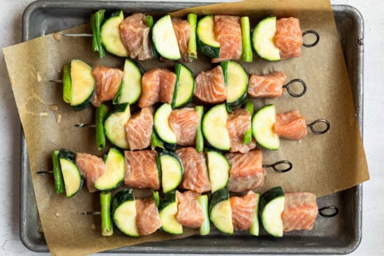 Thread onto skewers
