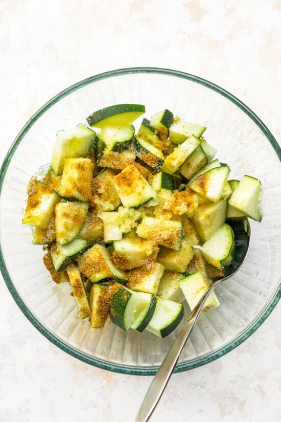 Season the zucchini
