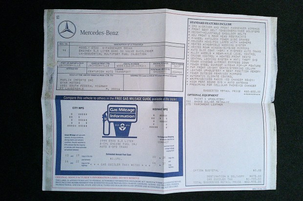 No Reserve: 1994 Mercedes-Benz E500