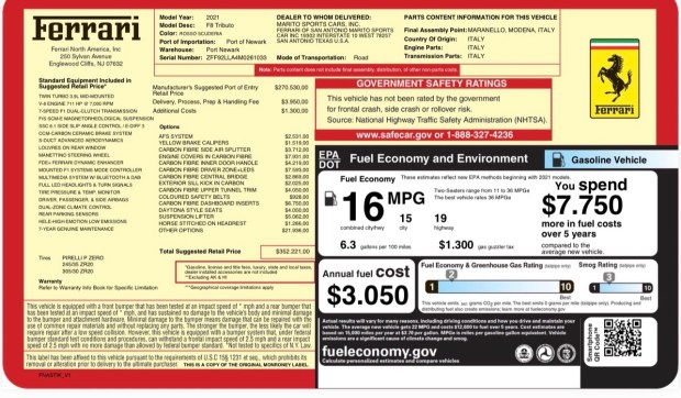 2021 Ferrari F8 Tributo