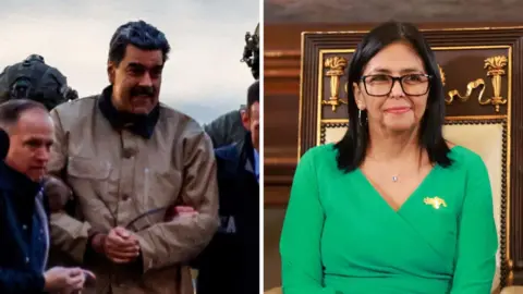 Reuters/Getty Images A composite image of Nicolás Maduro and Delcy Rodriguez.