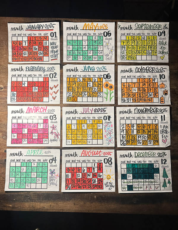 Monthly Tracking Template- Tracy Benjamin of The Handwriting Club